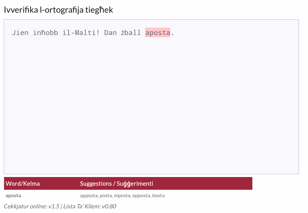Online spell-checker